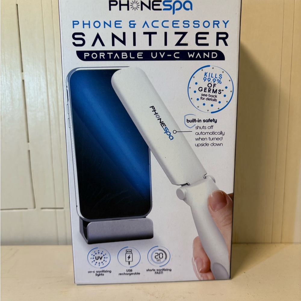 White Portable UV-C Sanitizer for Cell Phones